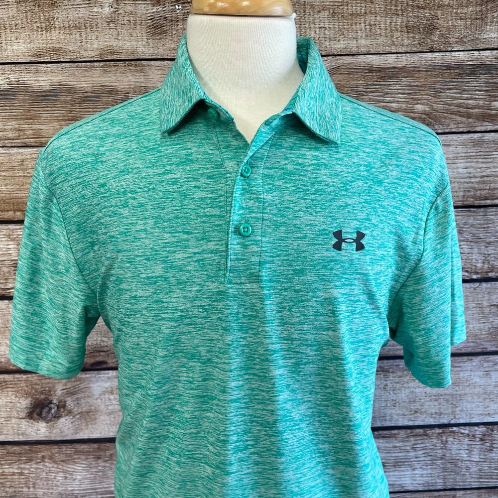 Under Armour HeatGear Polo Shirt Green Size M